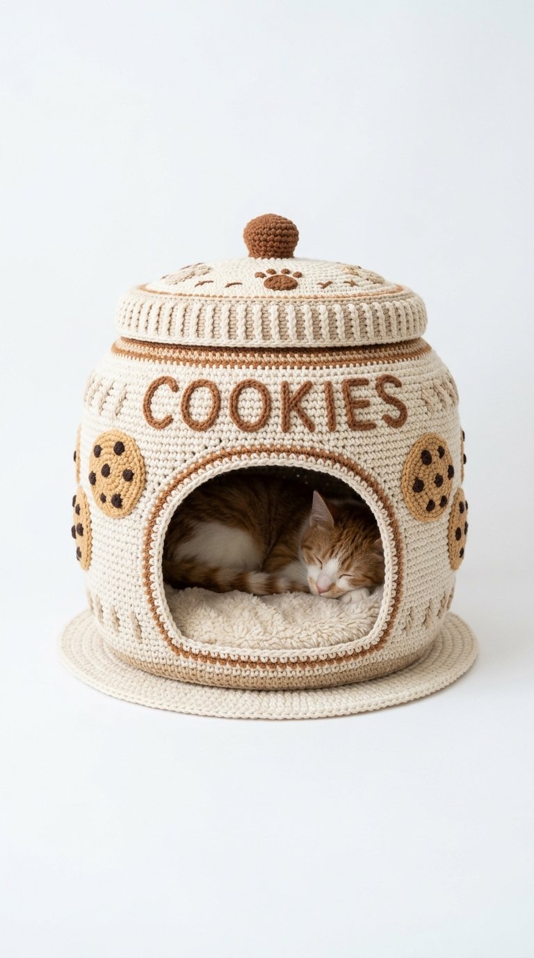 Cookie Jar Crochet Cat House Crochet Guide