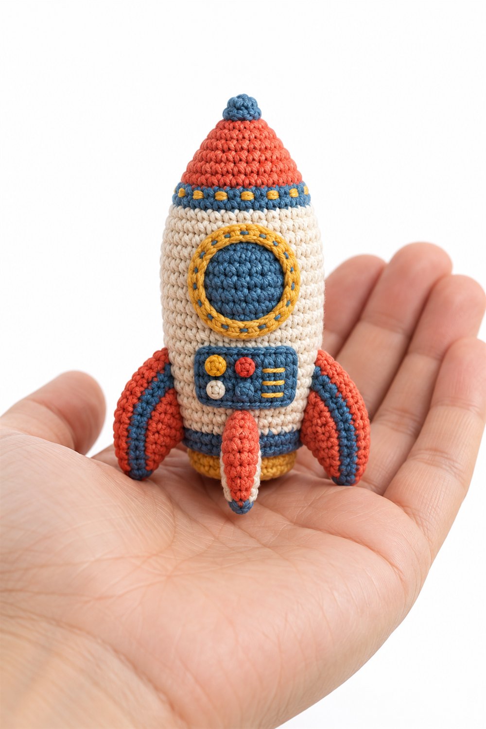 DIY Coral And Blue Rocket - Crochet Tutorial