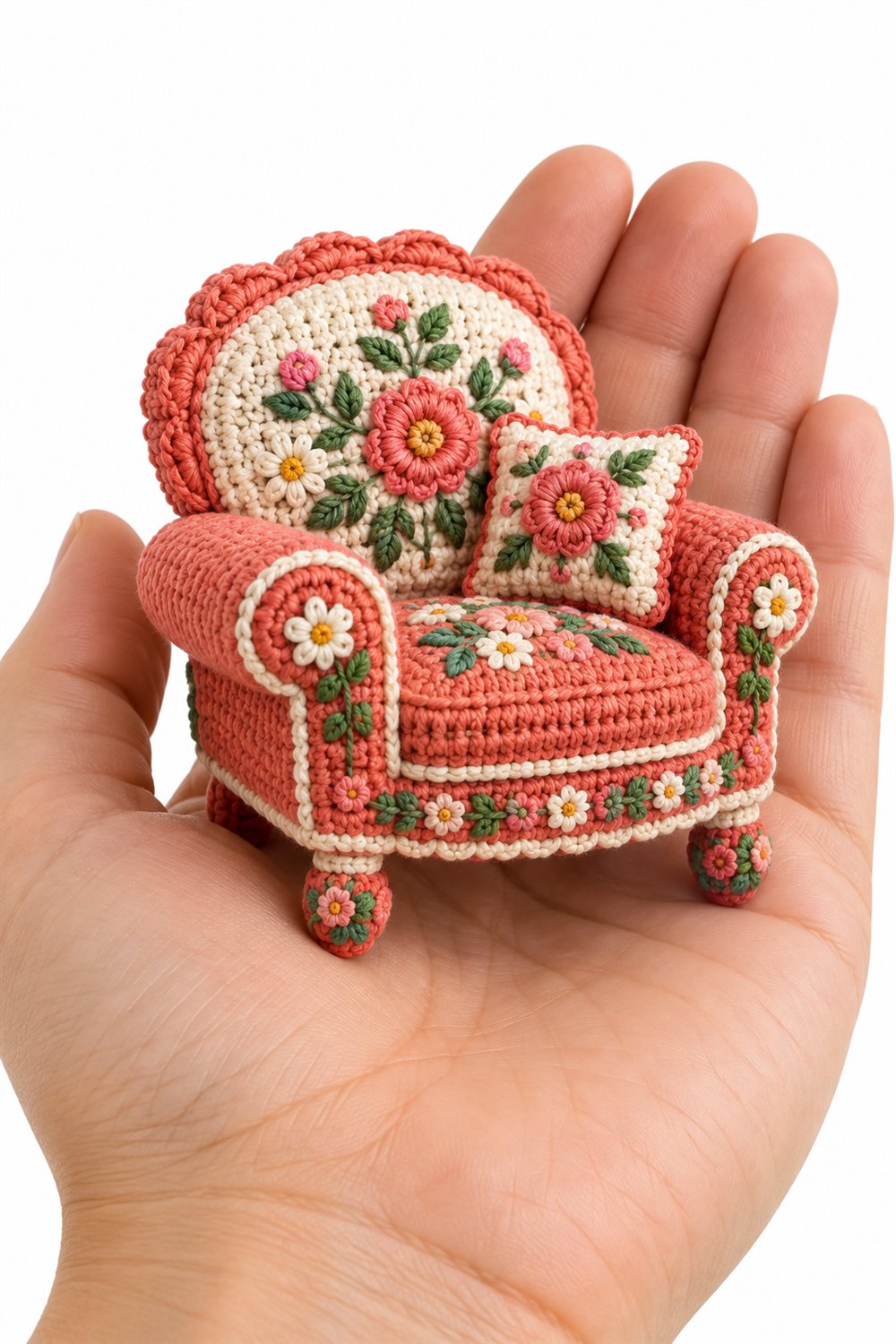 Coral Floral Armchair - Easy Crochet