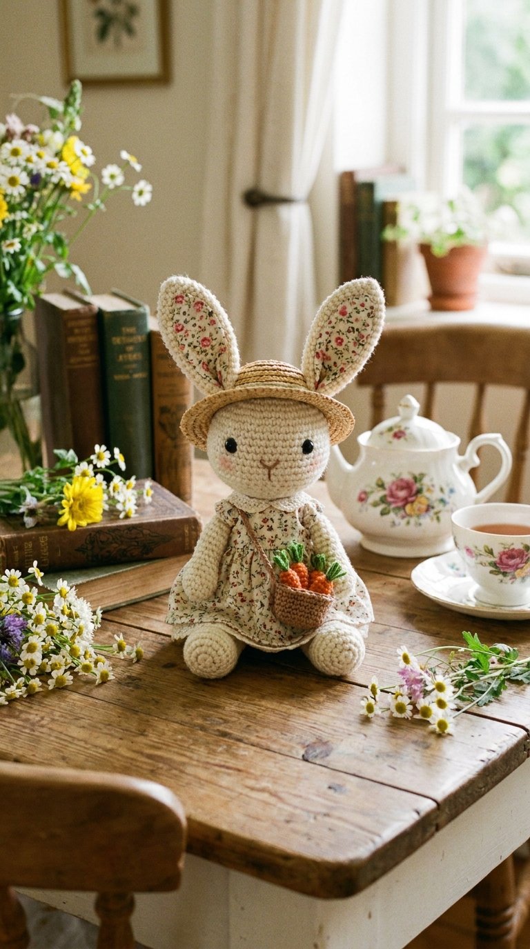 Cottagecore Bunny Crochet Amigurumi - Crochet Pattern