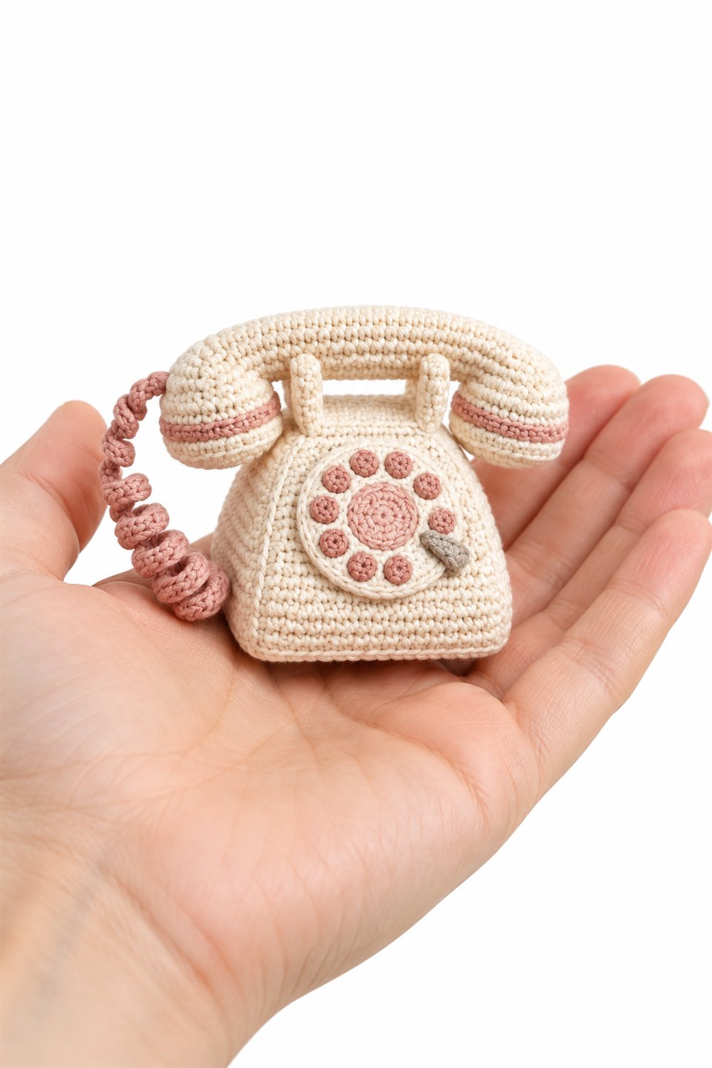 Cream Rotary Telephone - Amigurumi Pattern