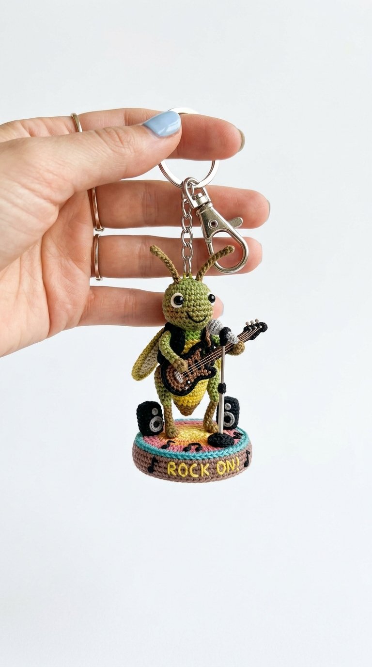 Cricket Concert Crochet Keychain - Crochet Pattern
