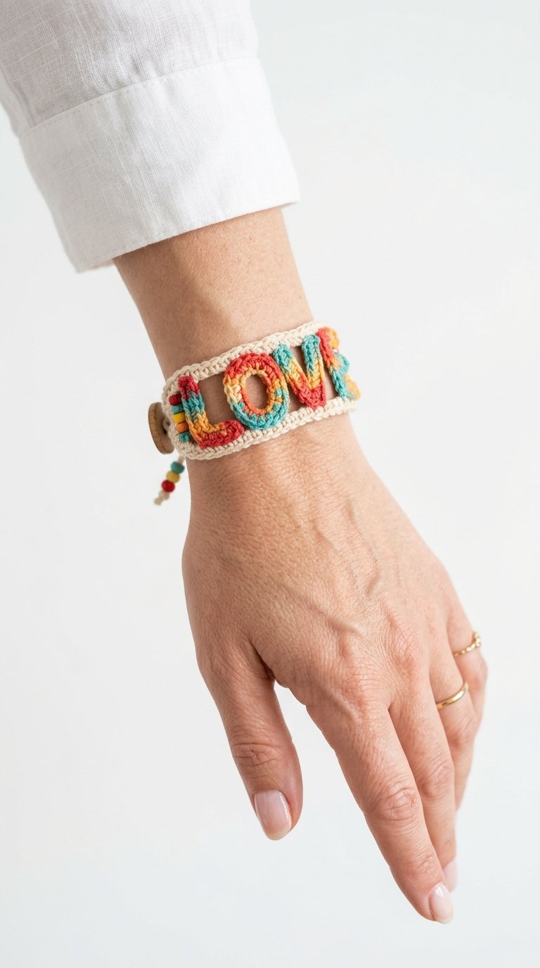Crochet Bracelet On Wrist Crochet Guide