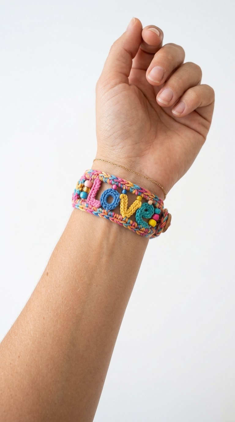 Crochet Bracelet On Wrist Crochet Guide