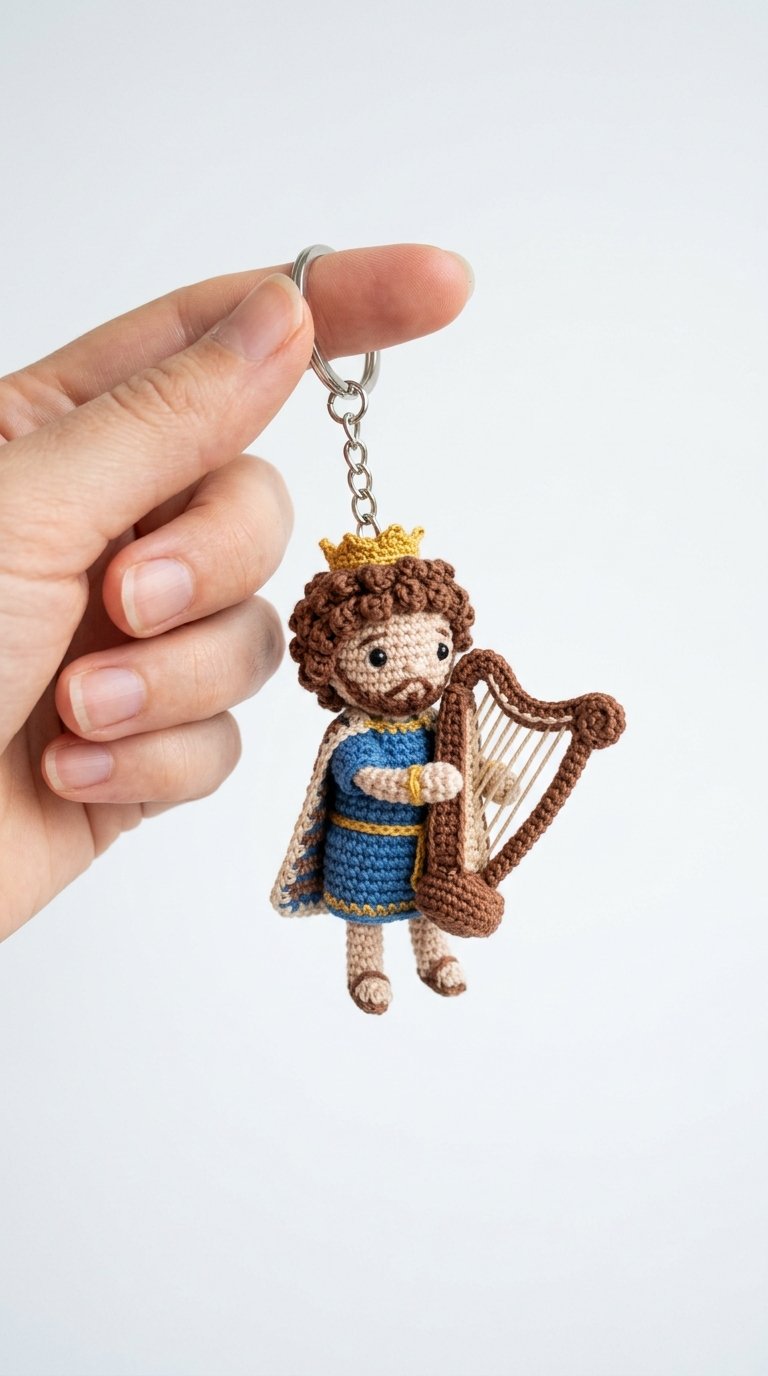 DIY Crochet Harp Keychain Held - Crochet Tutorial