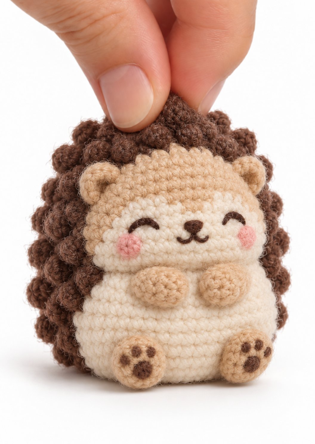 Crochet Hedgehog Held Gently Crochet Guide