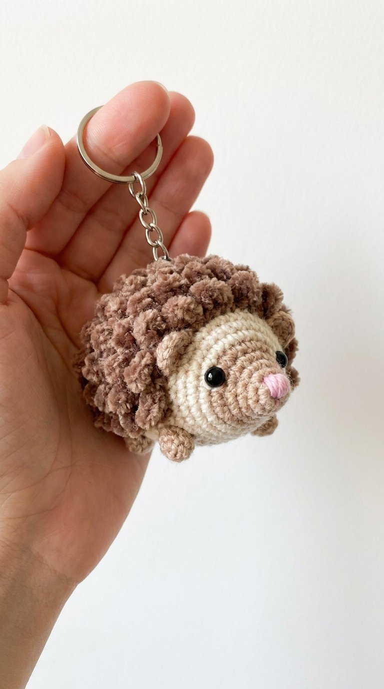 Crochet Hedgehog Keychain Amigurumi - Handmade Pattern