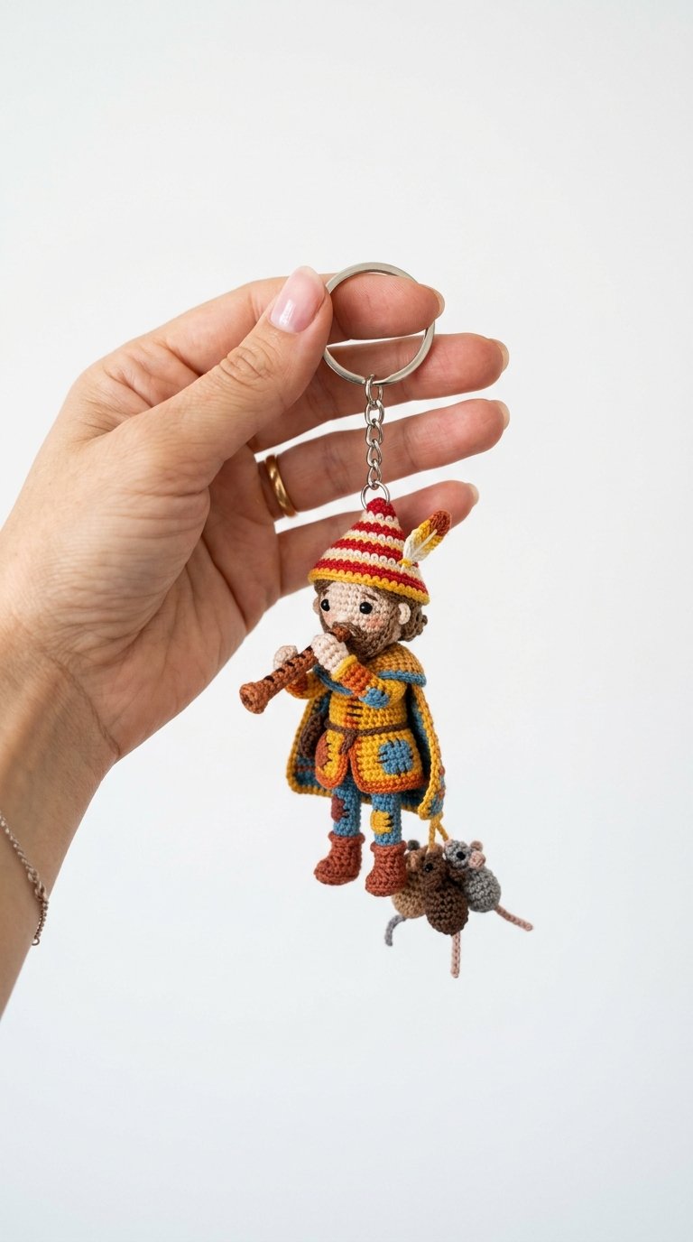 Crochet Keychain Held In Hand - Easy Crochet