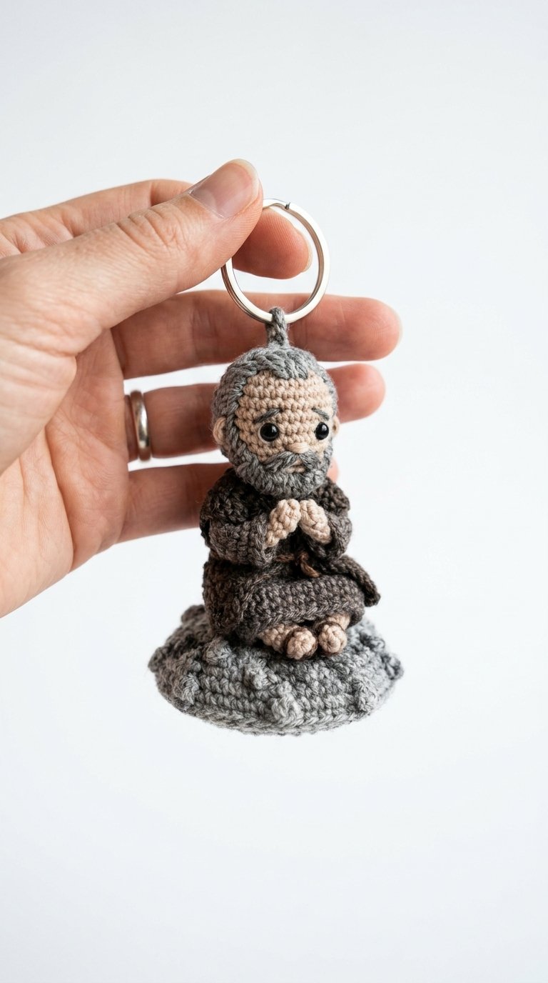 Crochet Crochet Keychain Held In Hand - Pattern