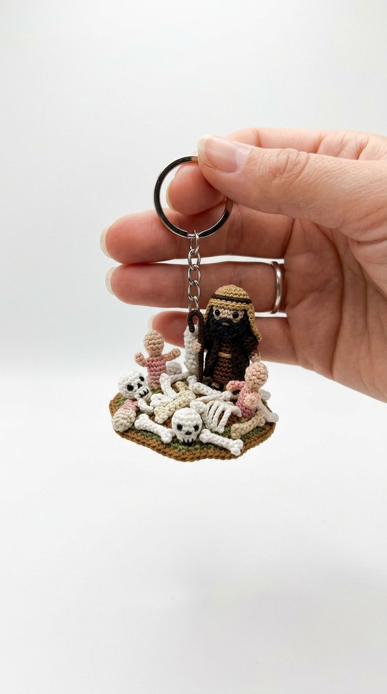 Crochet Keychain In Hand - Step by Step