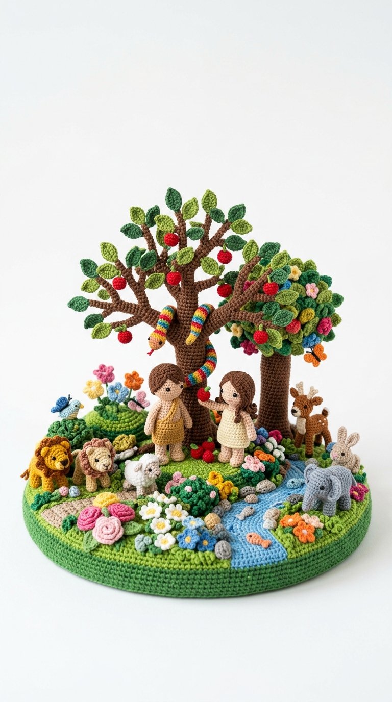 Crochet Miniature Garden Diorama - Crochet Pattern