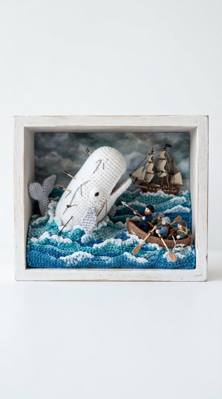 Crochet Miniature White Whale Di - Handmade Pattern