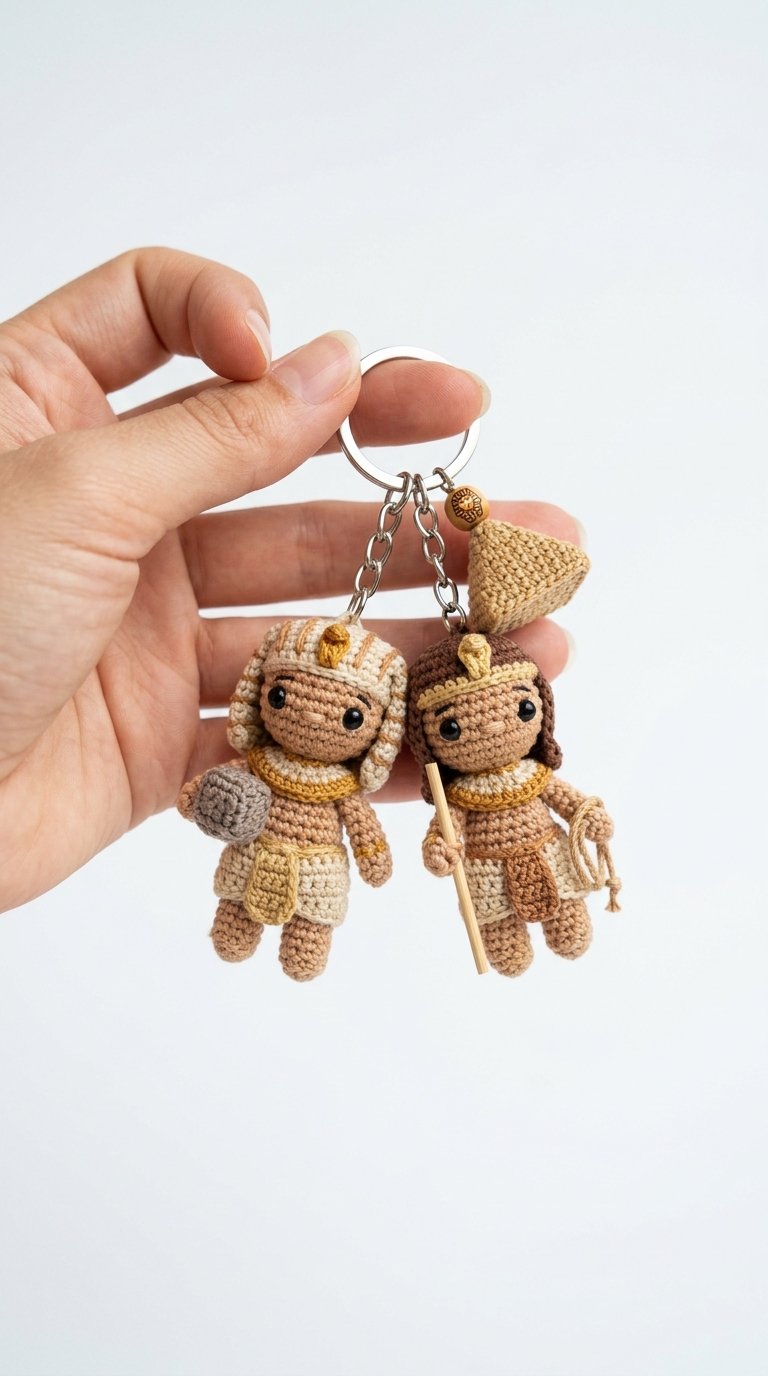 Crochet Pyramid Keychain In Hand - PDF Pattern