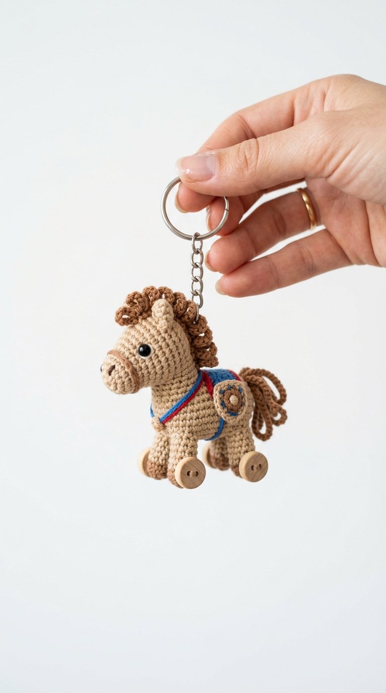 DIY Crochet Trojan Horse Keychain Held - Crochet Tutorial