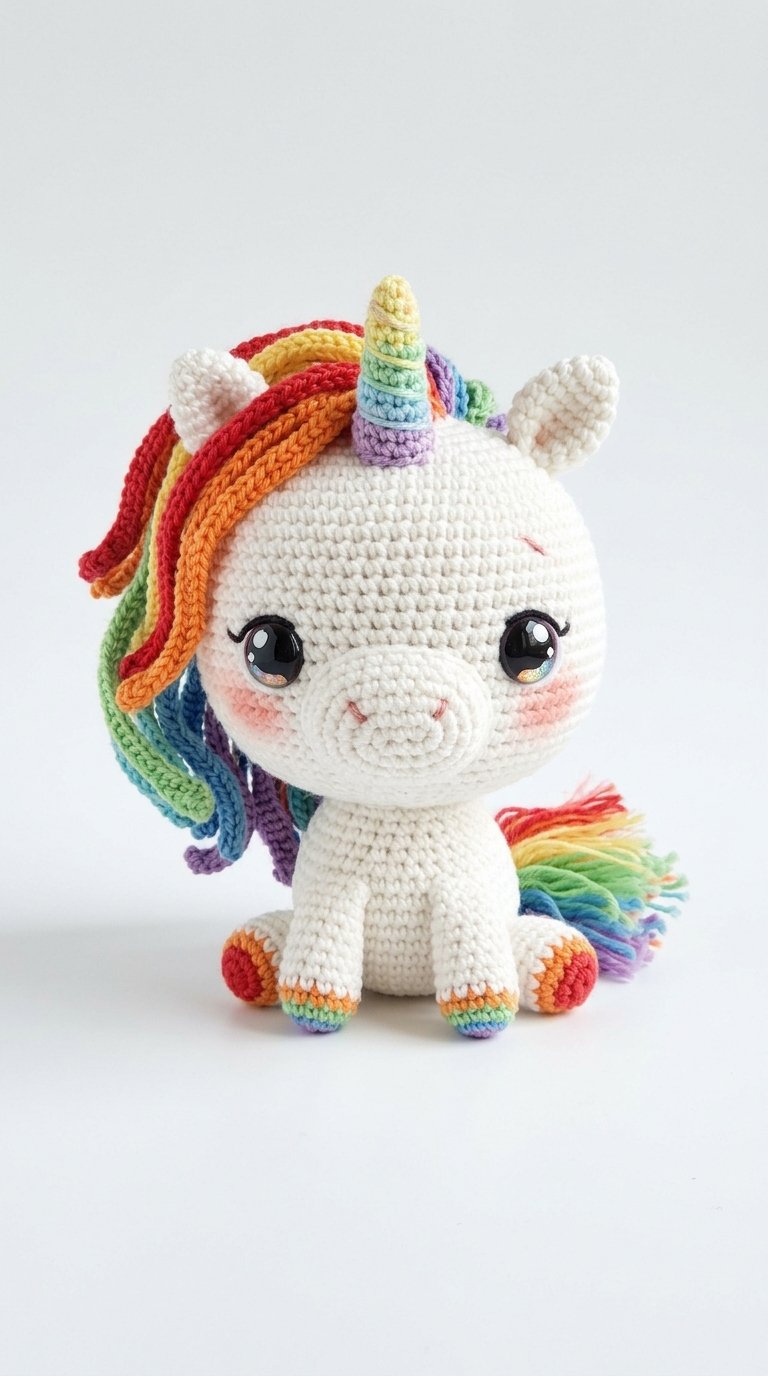 Crocheted Baby Unicorn Chibi Ami - Easy Crochet