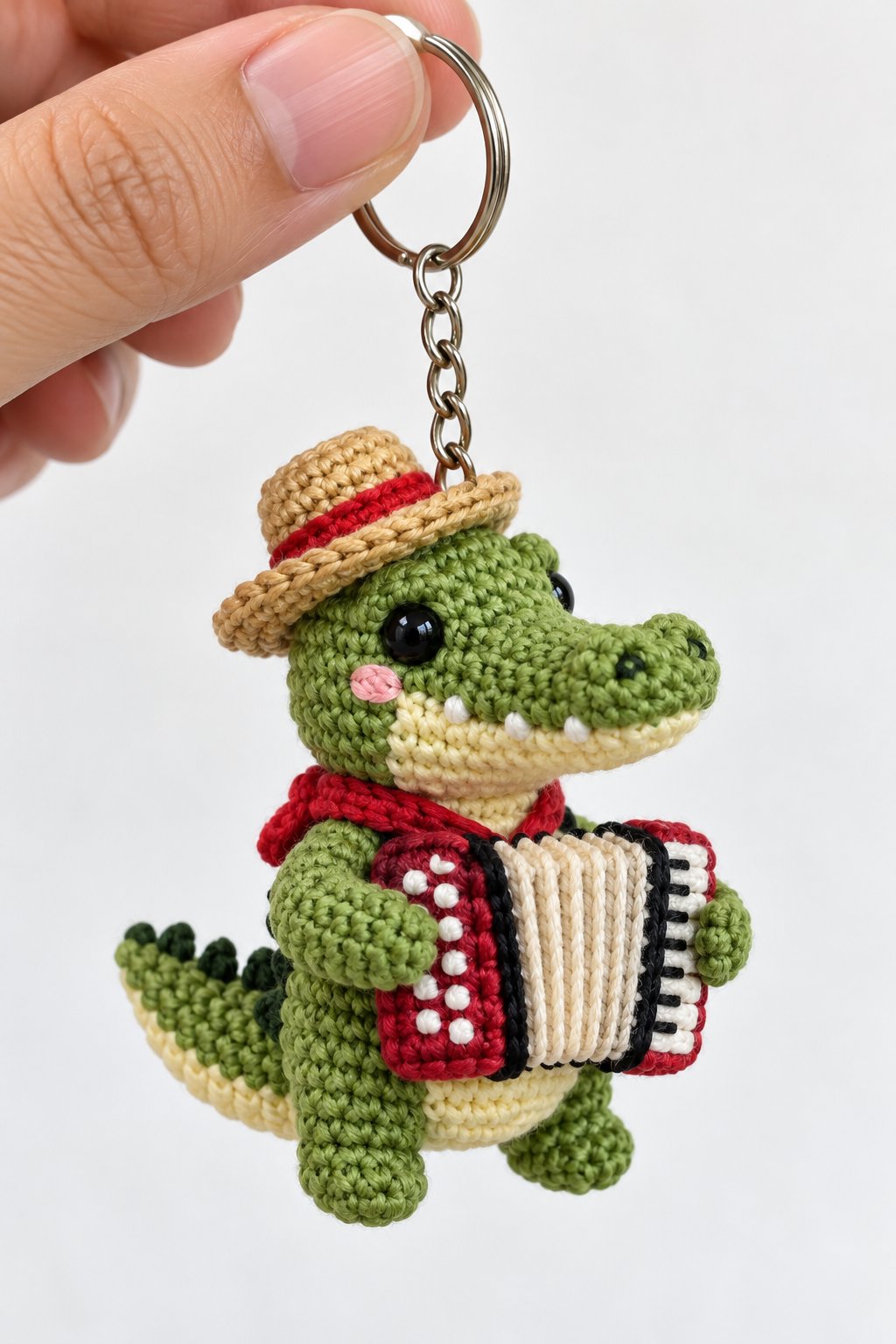 How to Crochet Crocodile Accordion Keychain