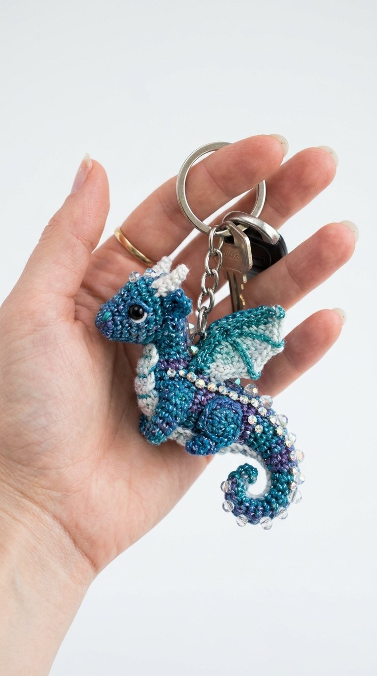 DIY Crystal Cave Dragon Crochet Keyc - Crochet Tutorial