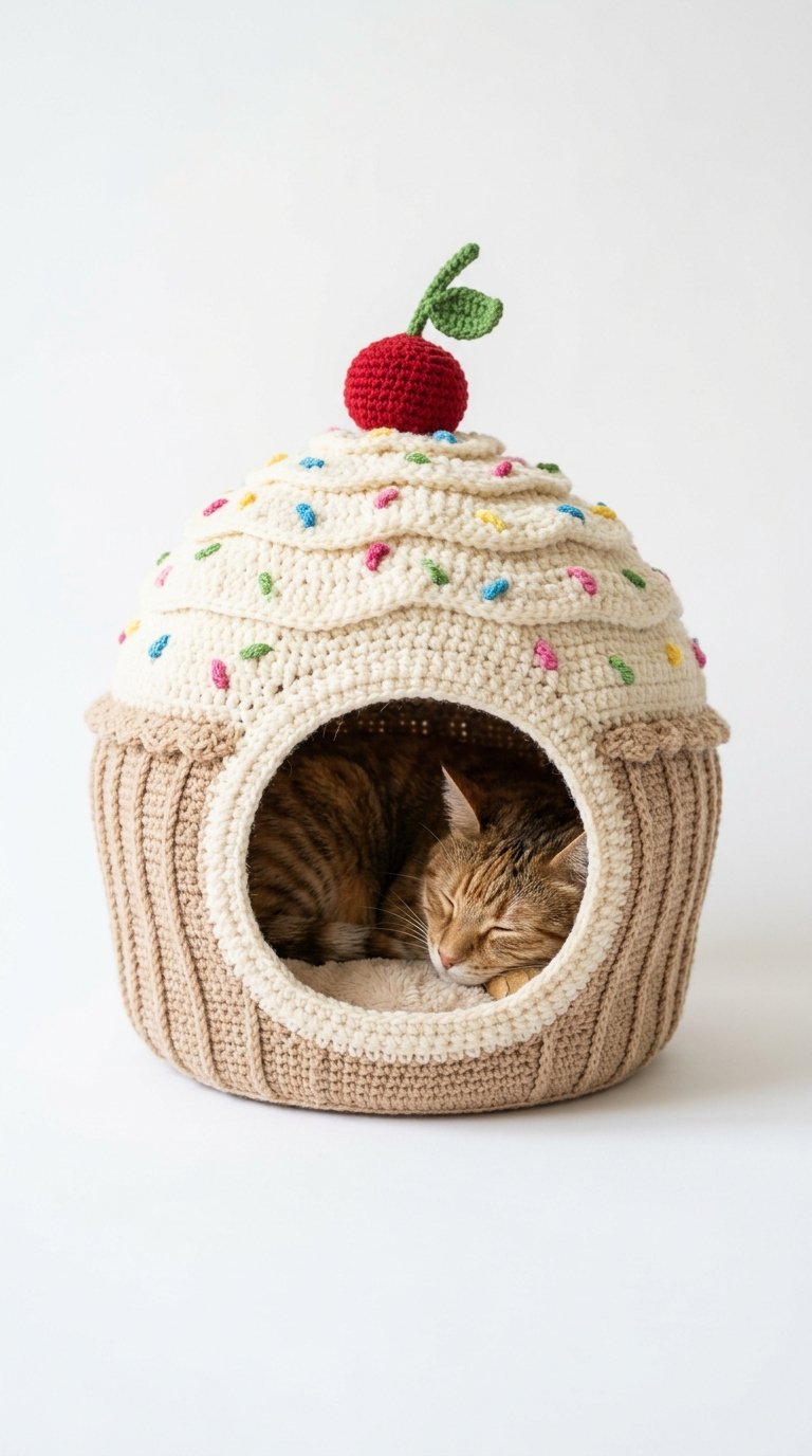 Cupcake Crochet Cat House - Easy Crochet