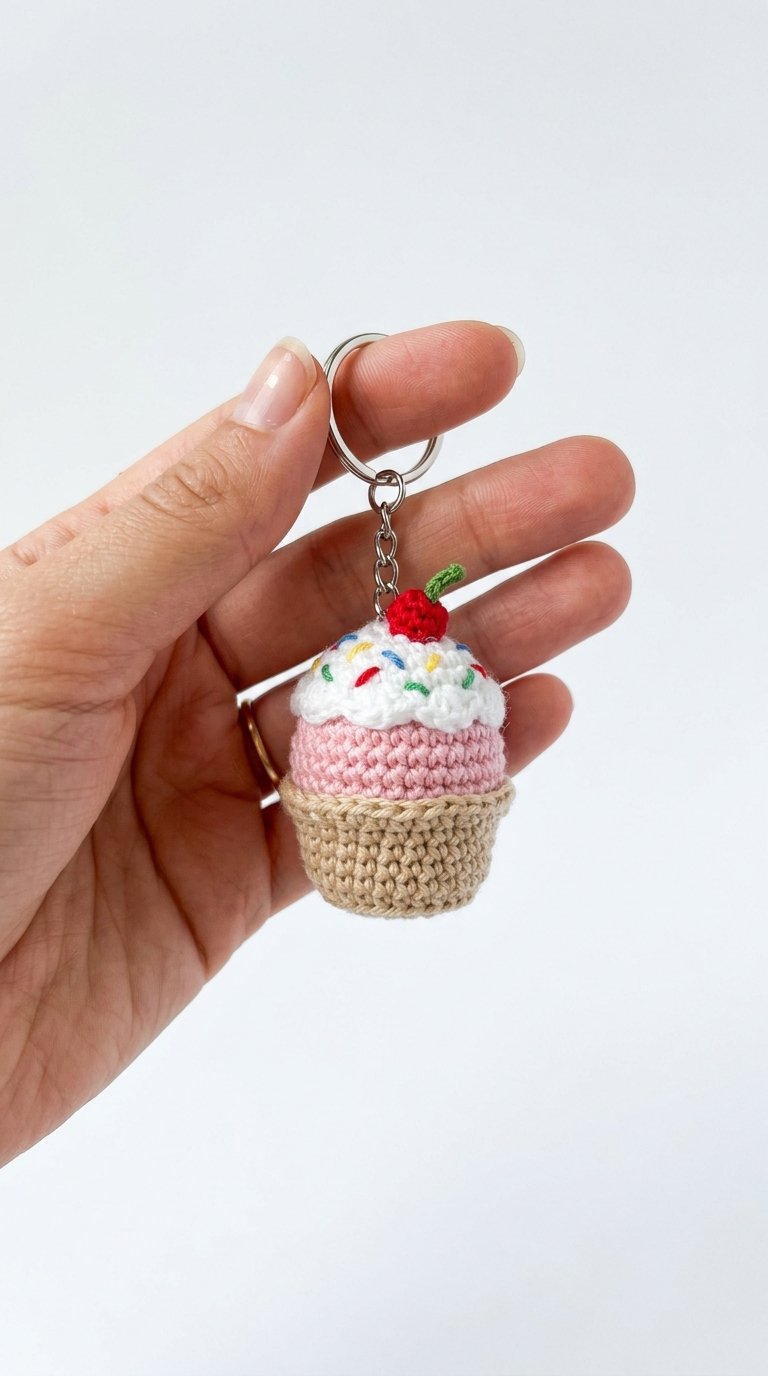 Cupcake Crochet Keychain In Hand Crochet Guide