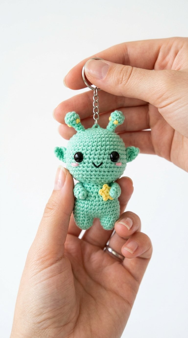 Cute Alien Keychain Amigurumi - Crochet Pattern