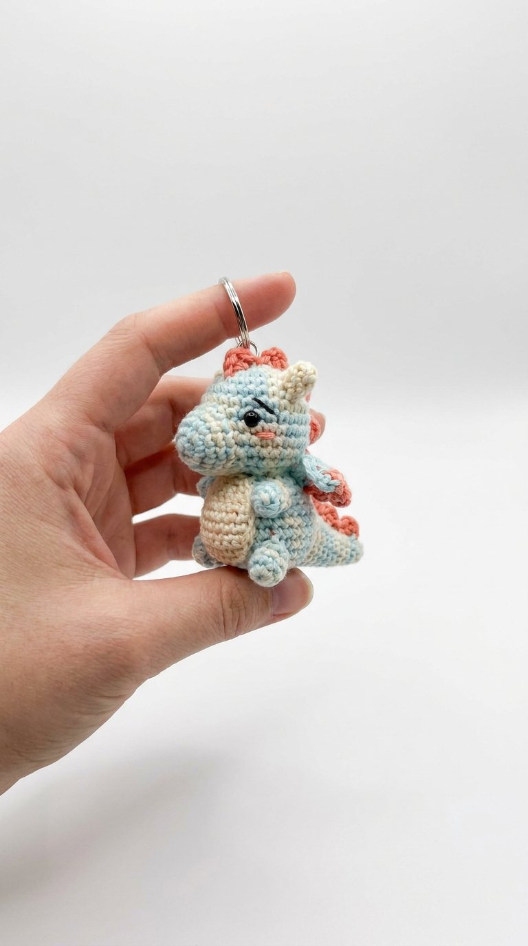 How to Crochet Cute Baby Dragon Keychain Amigurumi