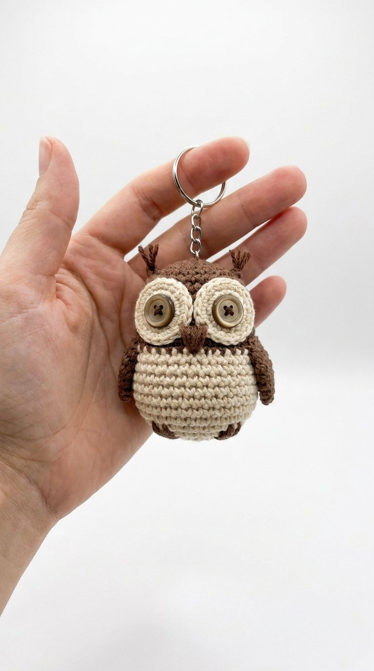 Crochet Cute Owl Keychain Crochet - Pattern