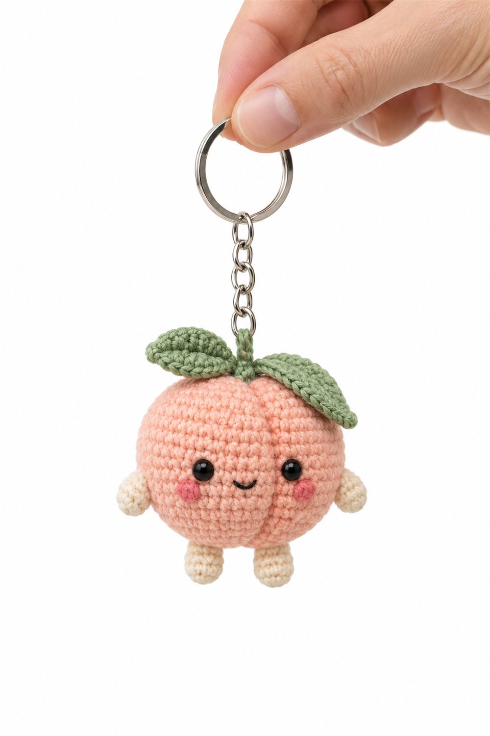 Cute Peach Keychain - Amigurumi Pattern