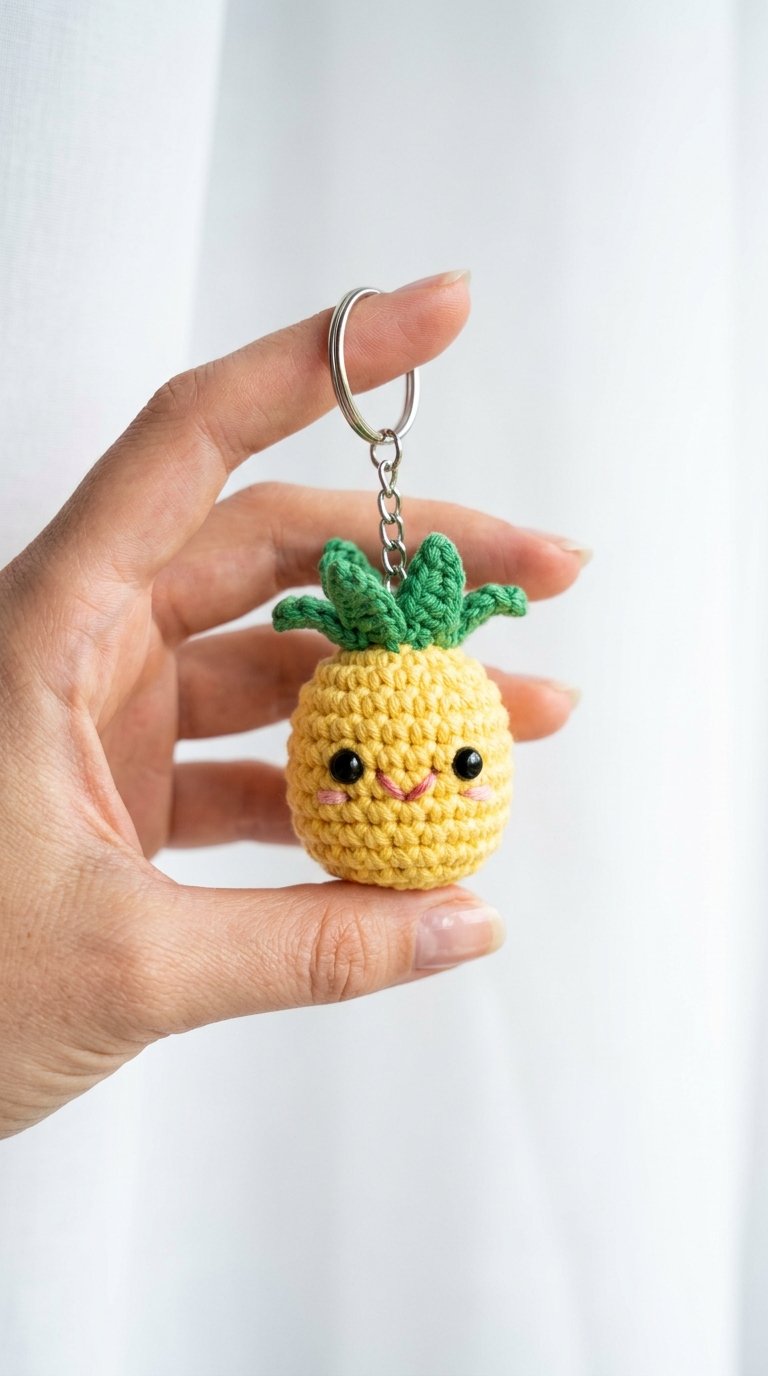 Cute Pineapple Keychain Crochet - Easy Crochet