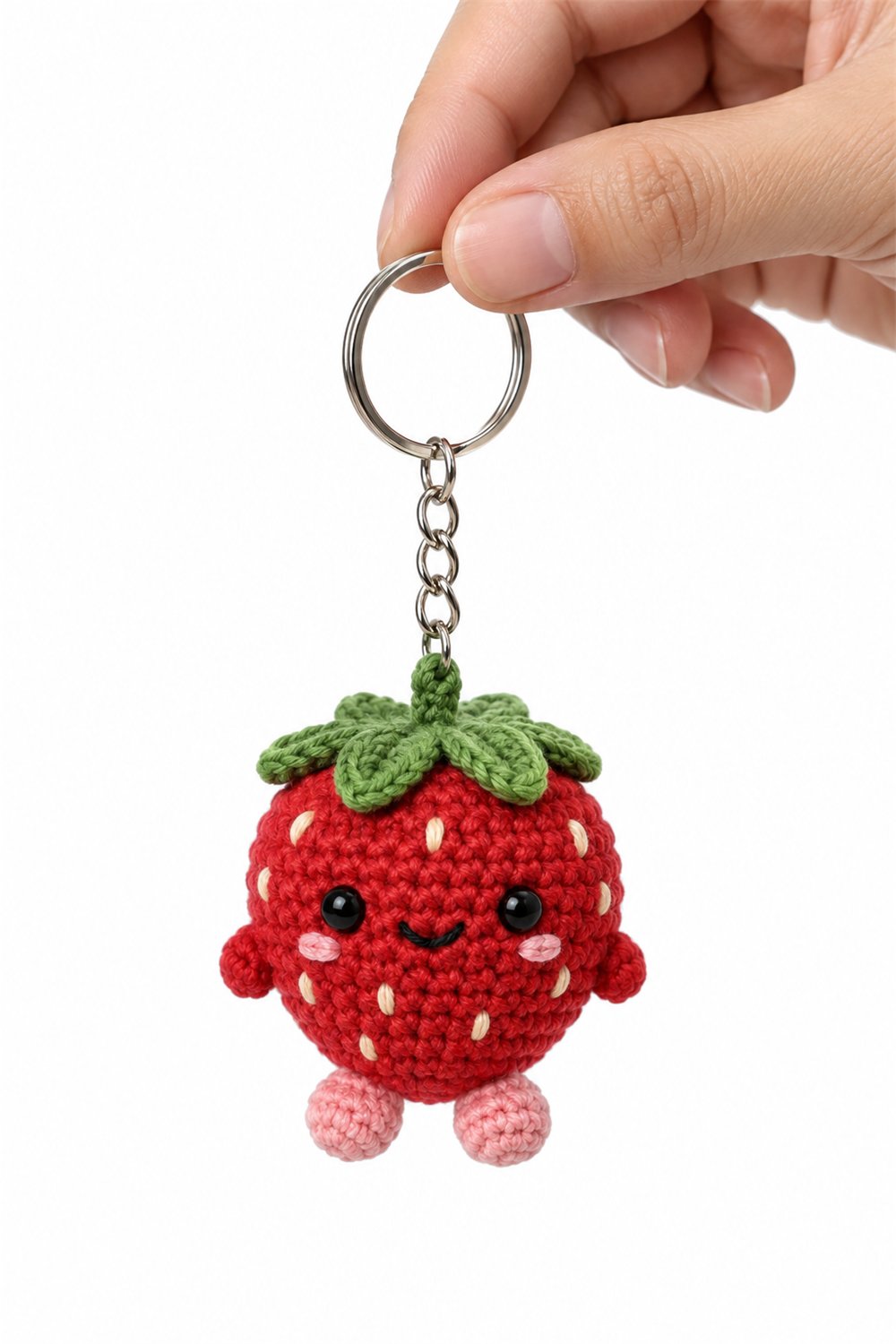 Cute Strawberry Keychain Crochet Guide