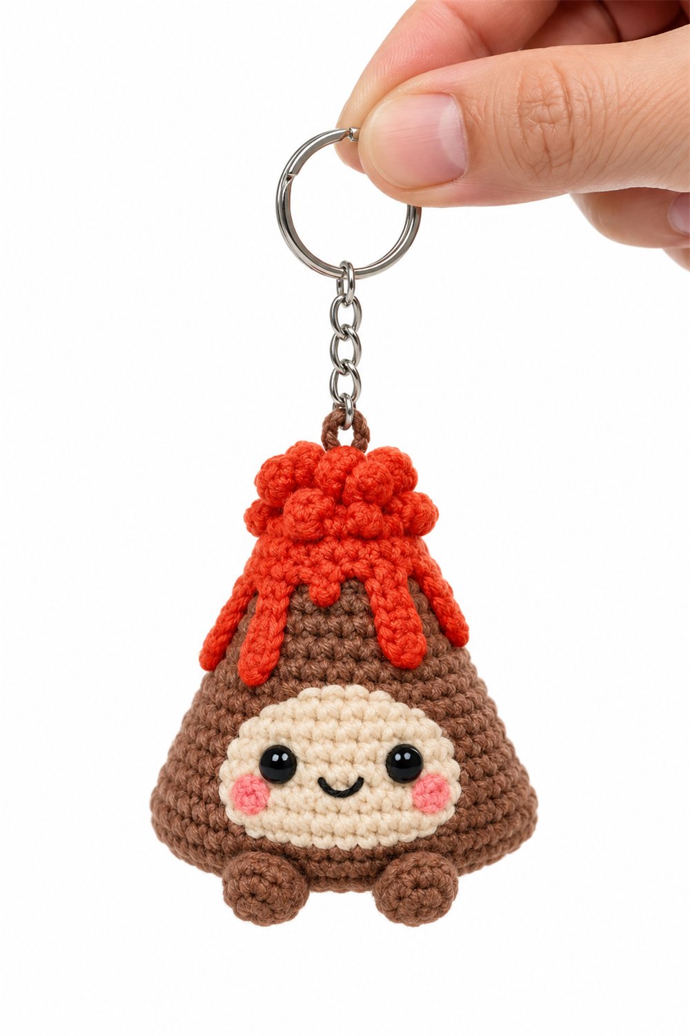 Cute Volcano Keychain - Handmade Pattern