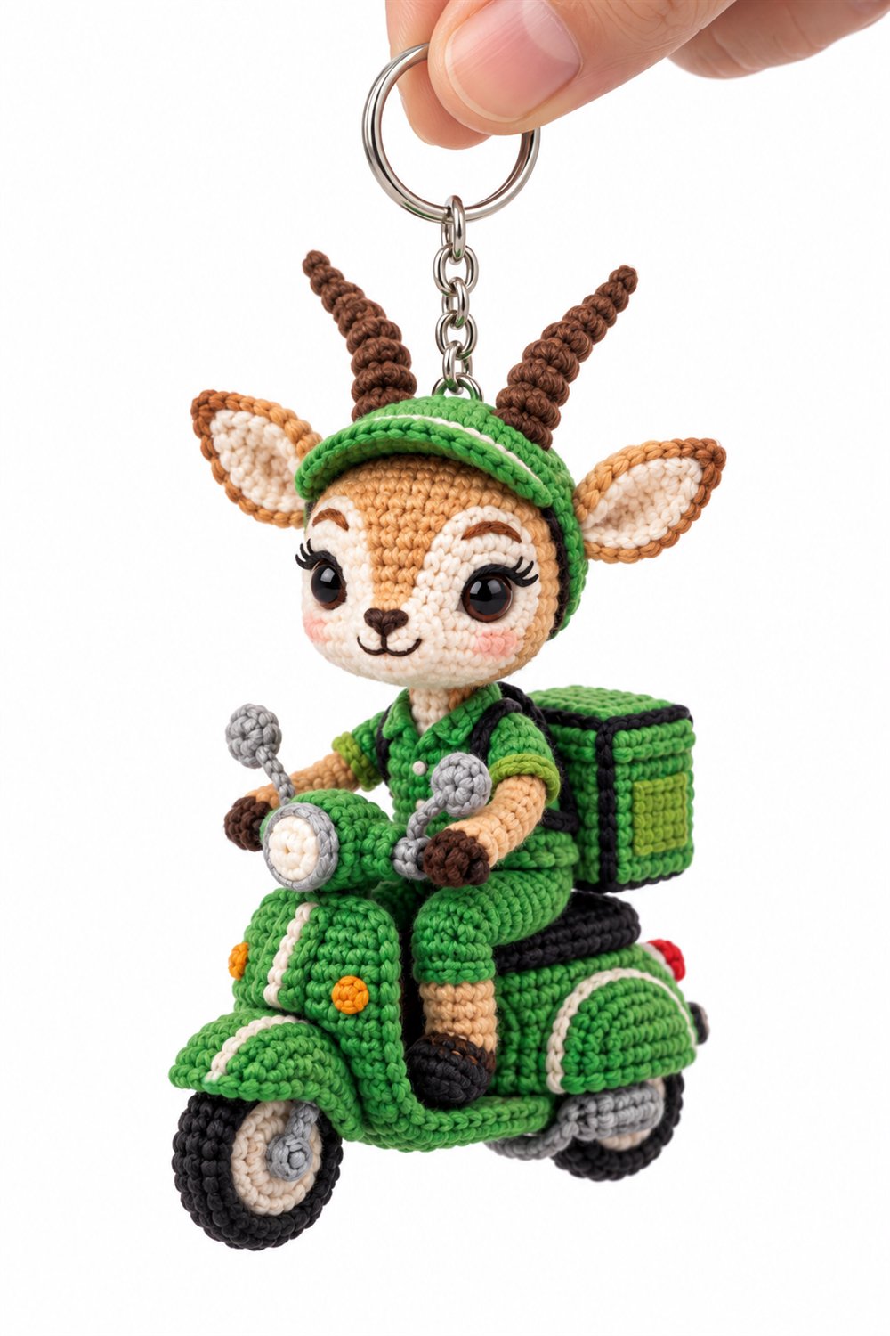 Delivery Gazelle On Green Scooter Crochet Guide