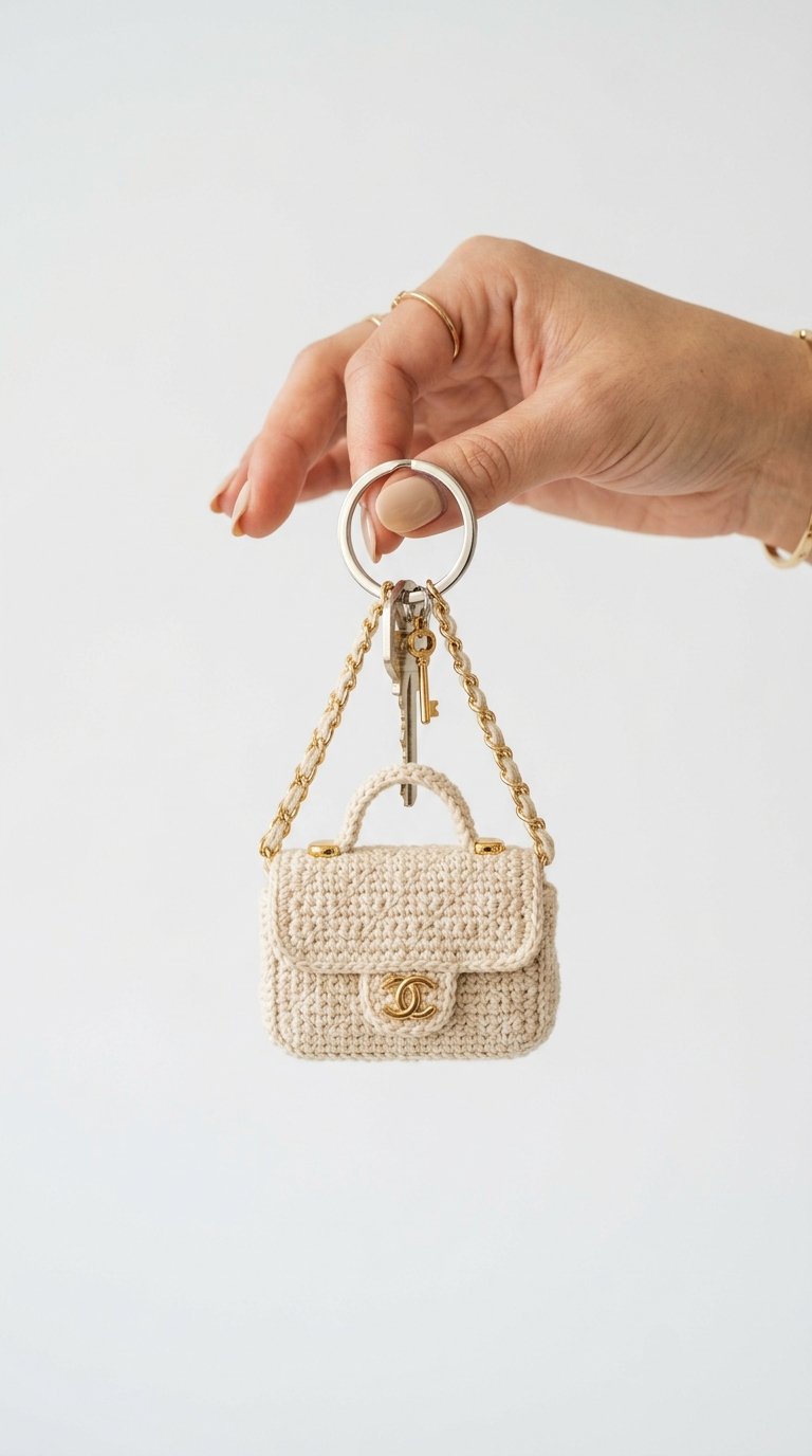 Designer Handbag Crochet Keychain - PDF Pattern