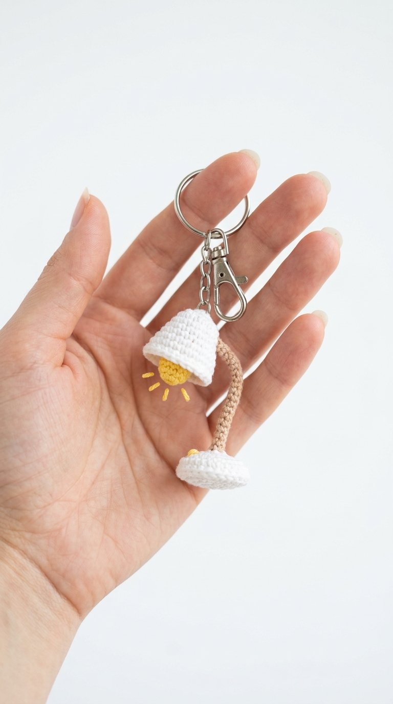 Desk Lamp Crochet Keychain Hand - Crochet Pattern