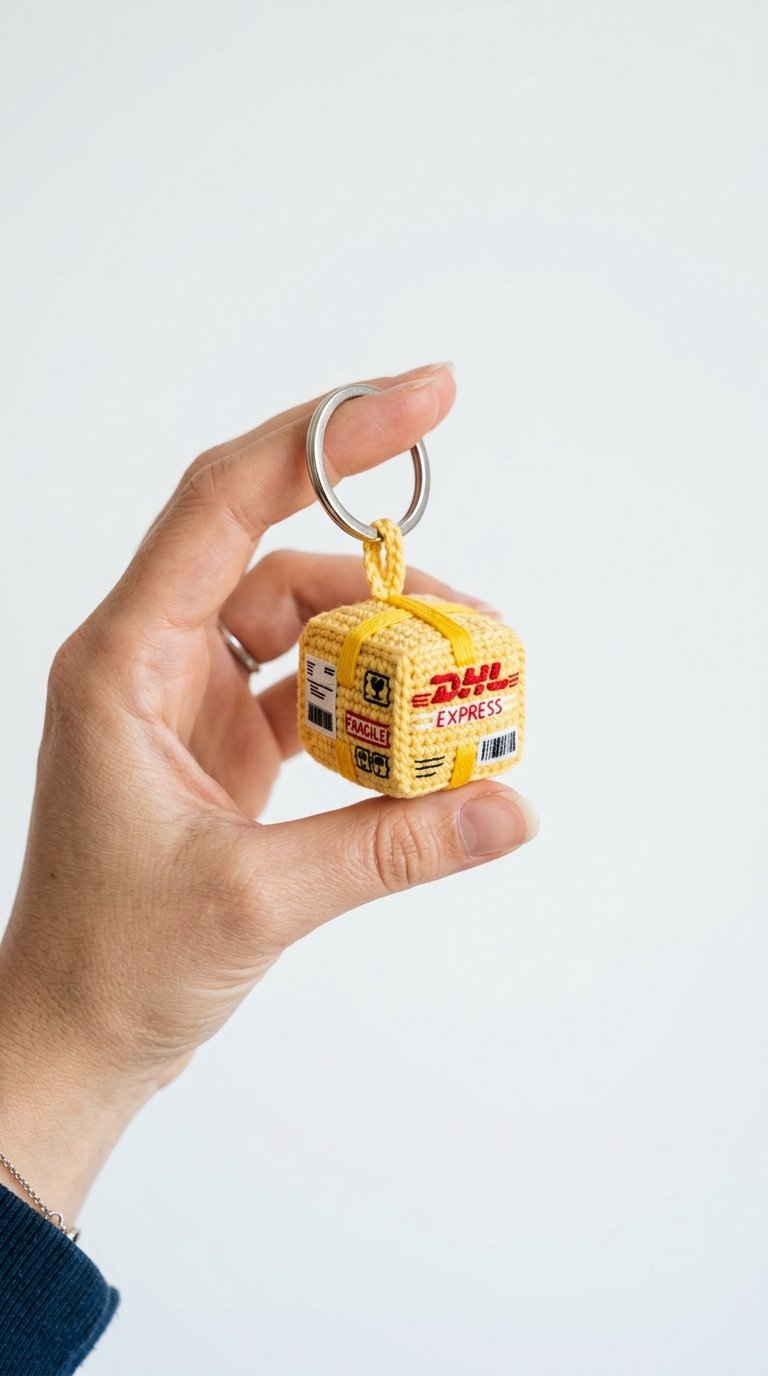 Dhl Shipping Box Keychain - Amigurumi Pattern