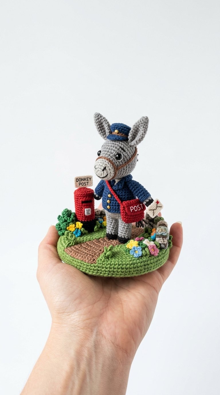 Donkey Postman Crochet Amigurumi - Handmade Pattern