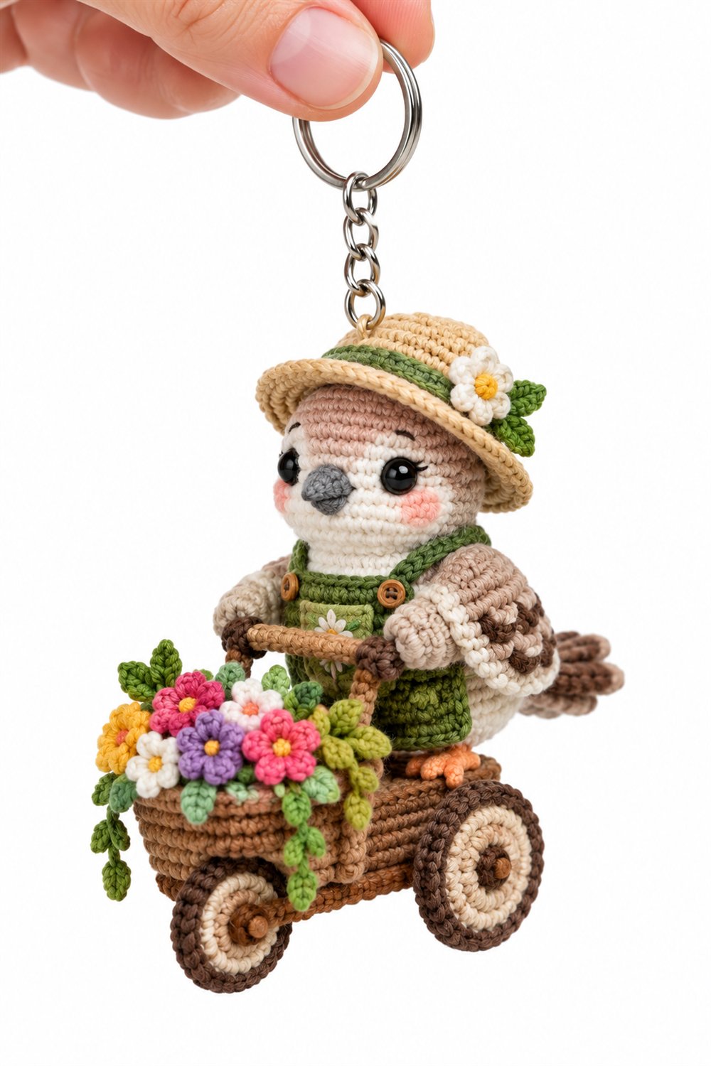 Dove Gardener With Floral Cart Crochet Guide