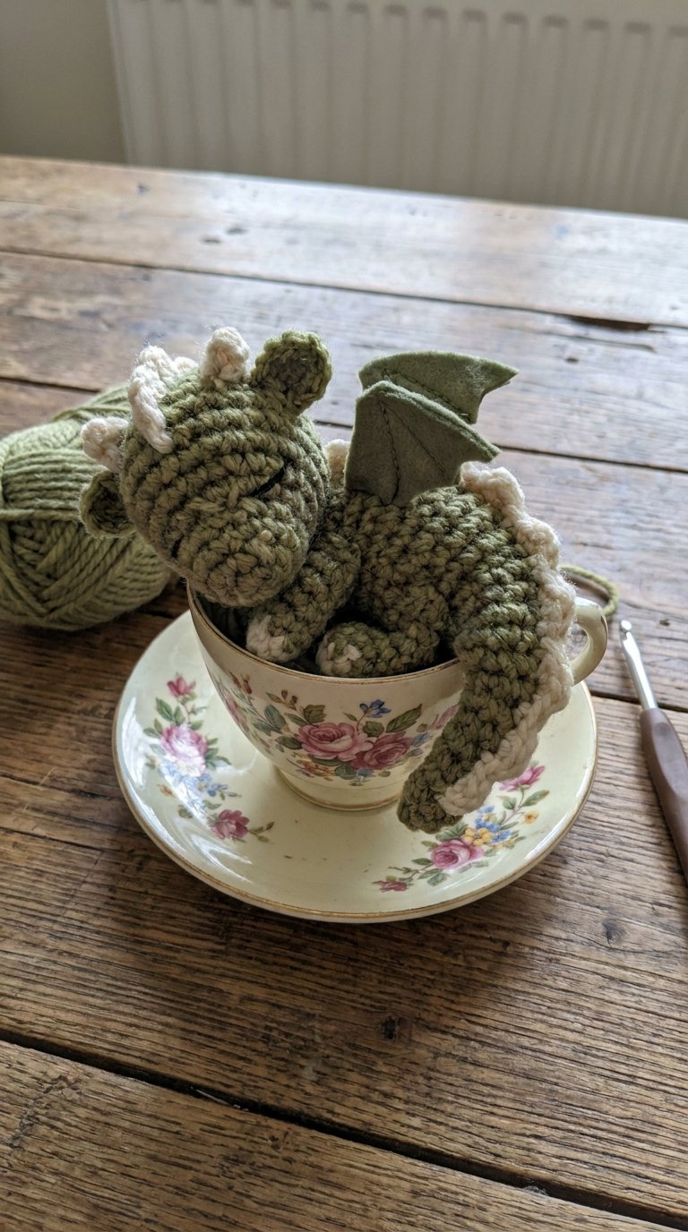 Dragon Sleeping In Teacup - Handmade Pattern