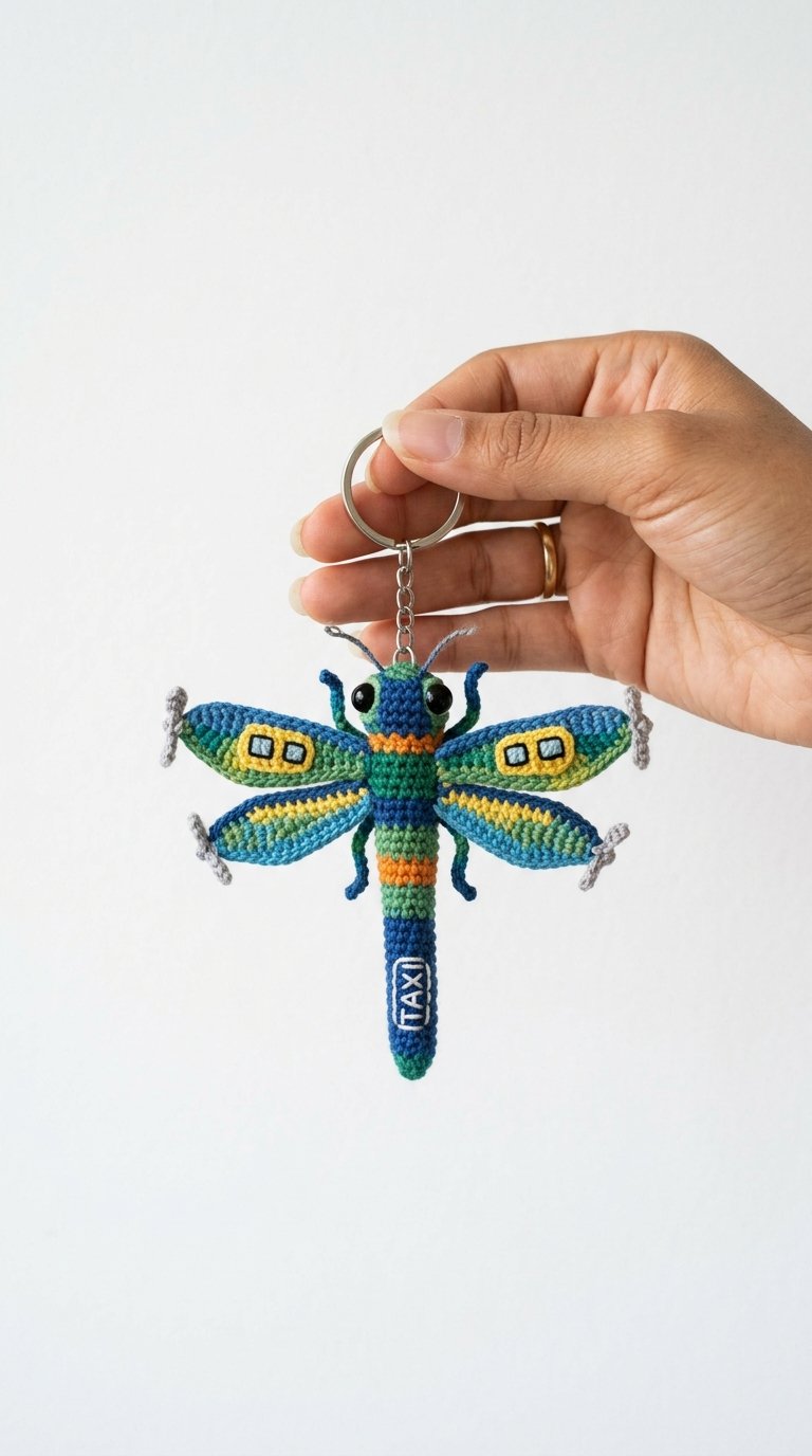 Dragonfly Air Taxi Keychain - Easy Crochet