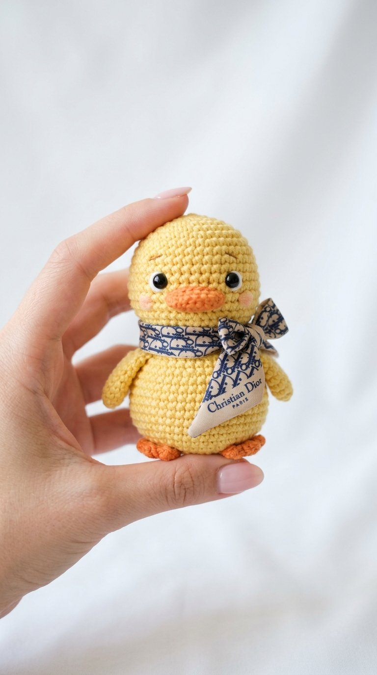 DIY Duck Wearing Dior Scarf - Crochet Tutorial