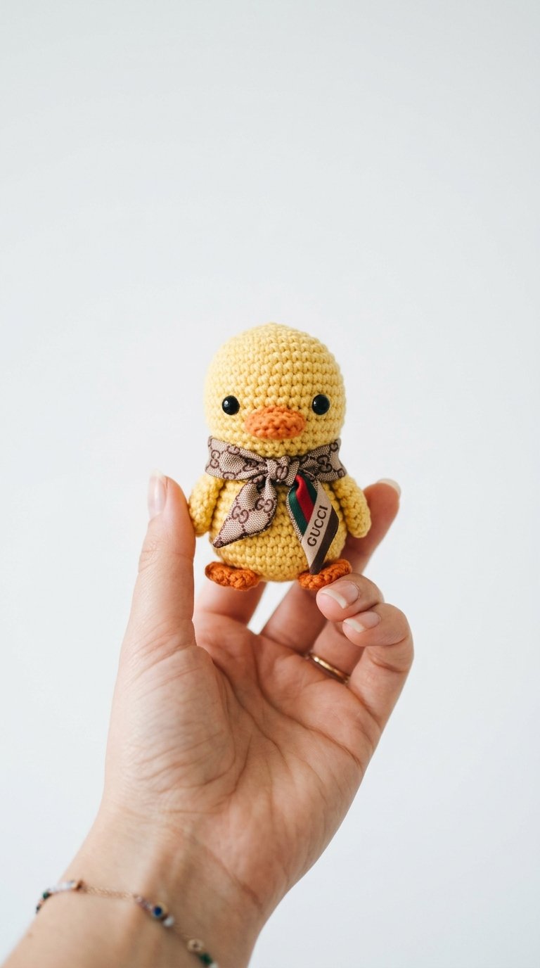 Duck Wearing Gucci Scarf Crochet - Handmade Pattern