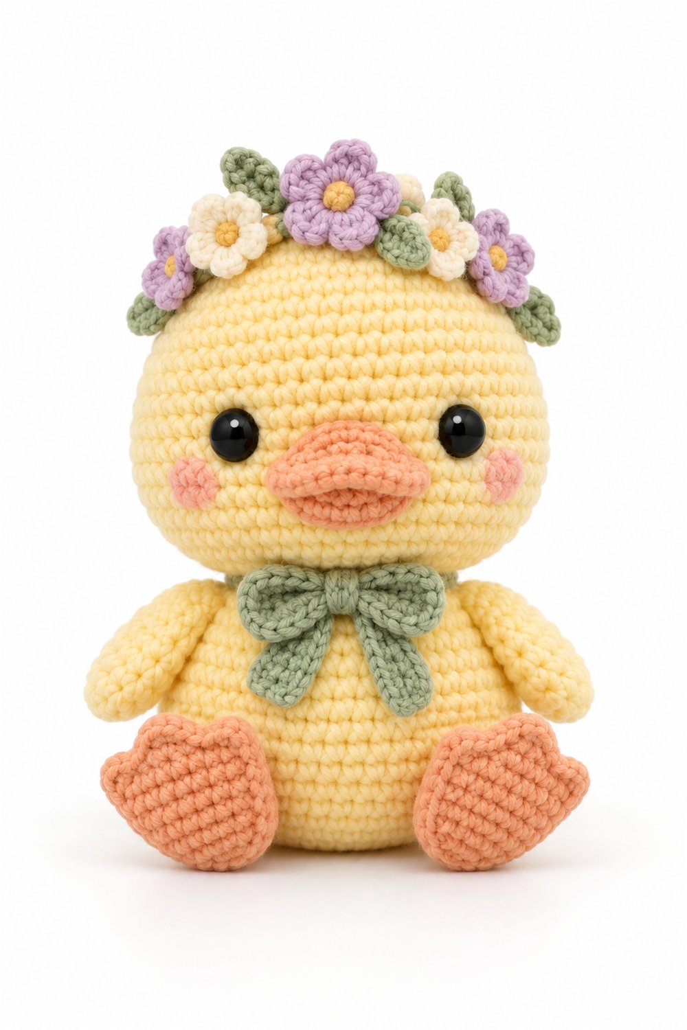 Duckling With Flower Crown Crochet Guide