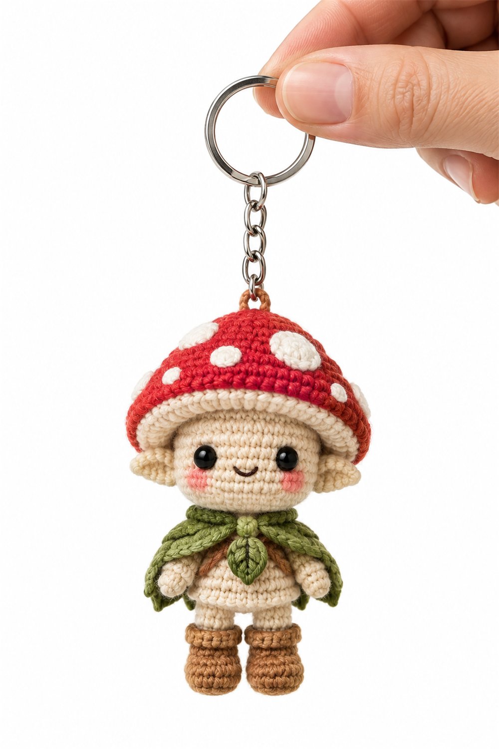 Elf Mushroom Keychain - Handmade Pattern
