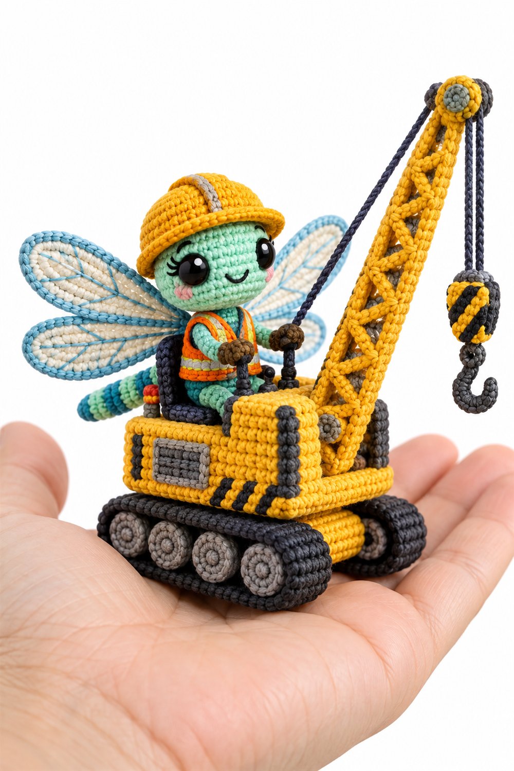 Engineer Dragonfly On Crane Crochet Guide
