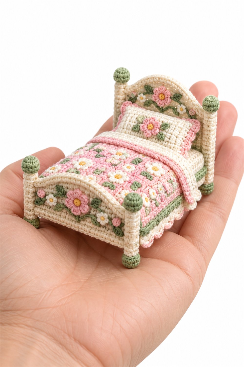 Floral Miniature Bed - Crochet Pattern