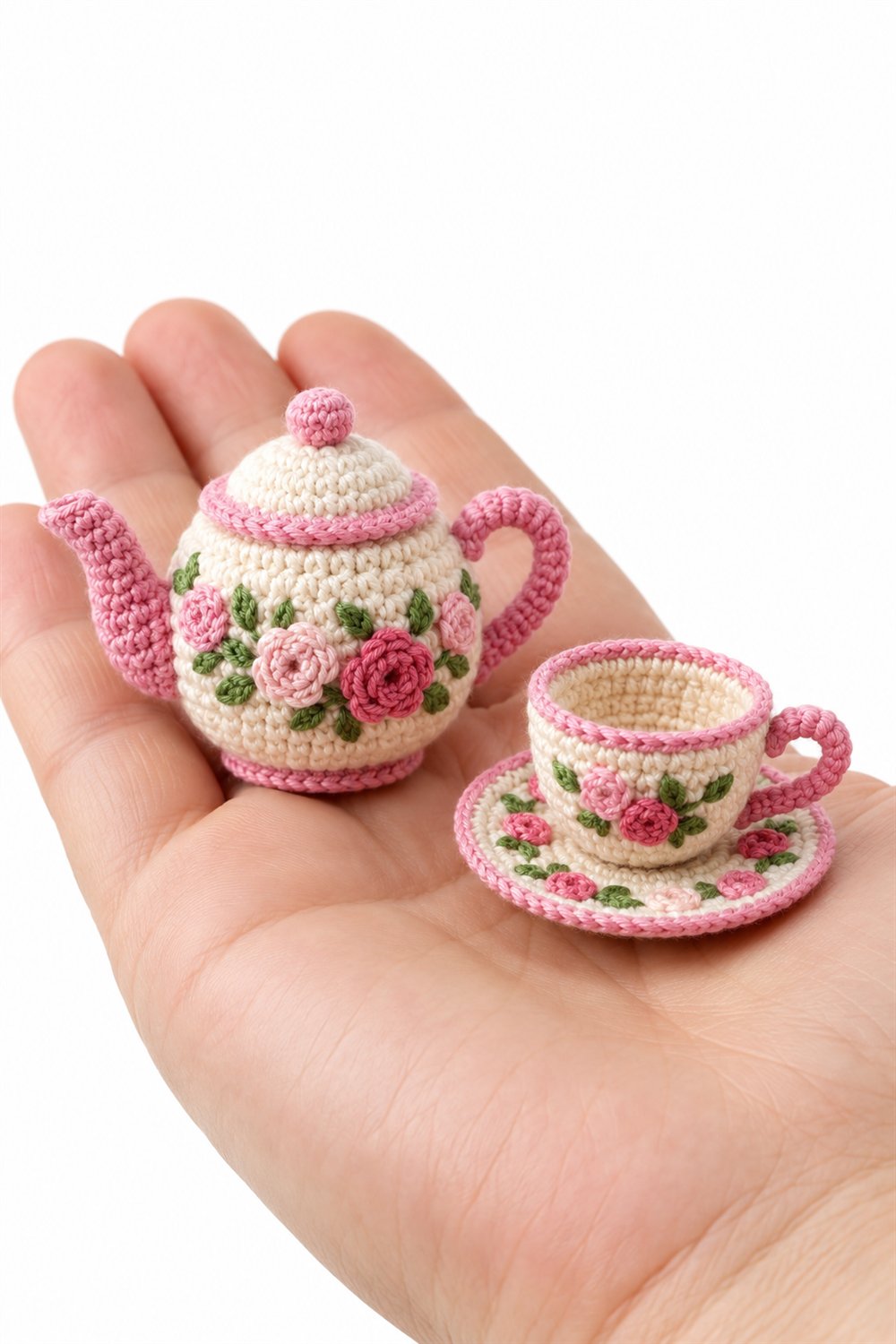 How to Crochet Floral Teapot And Cup