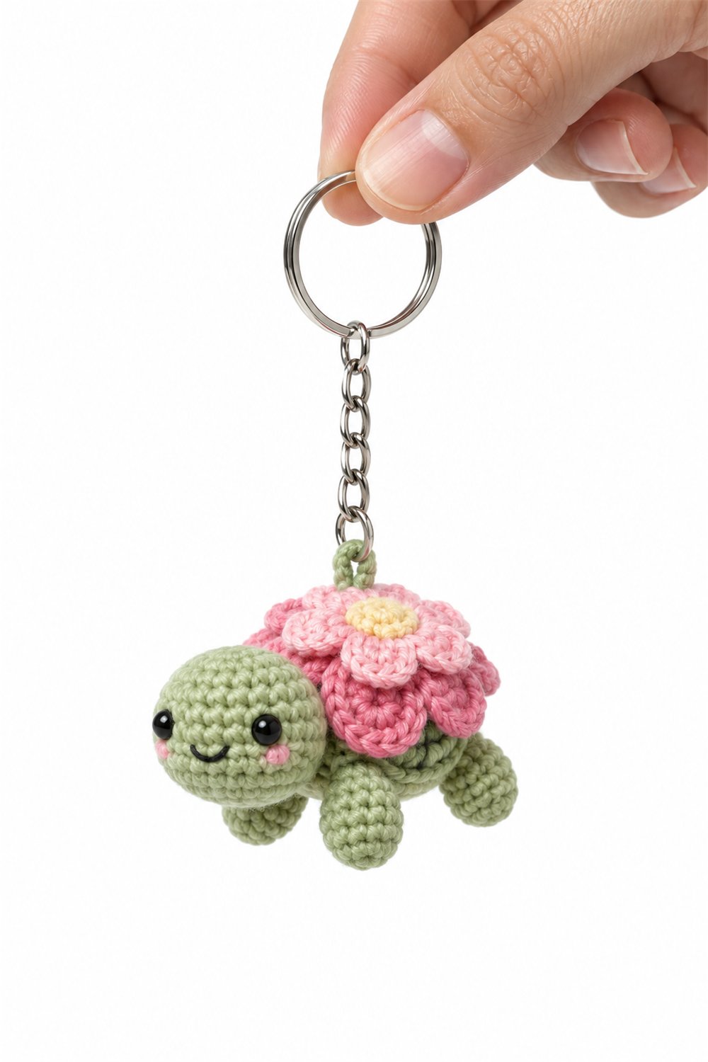Flower Turtle Keychain Crochet Guide