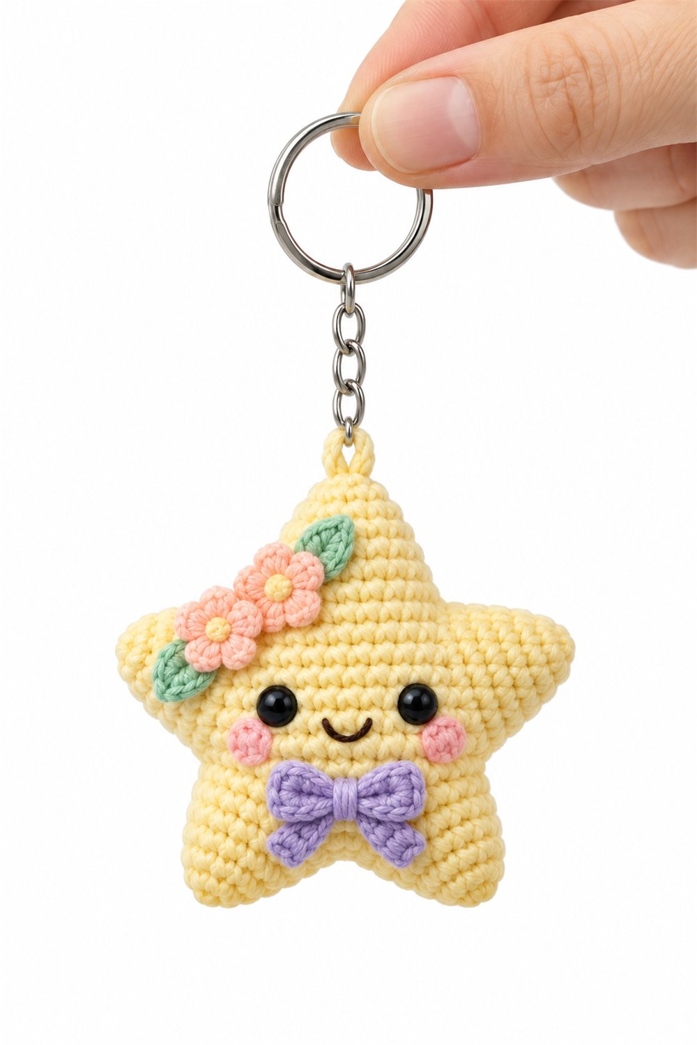 DIY Flowered Star Keychain - Crochet Tutorial
