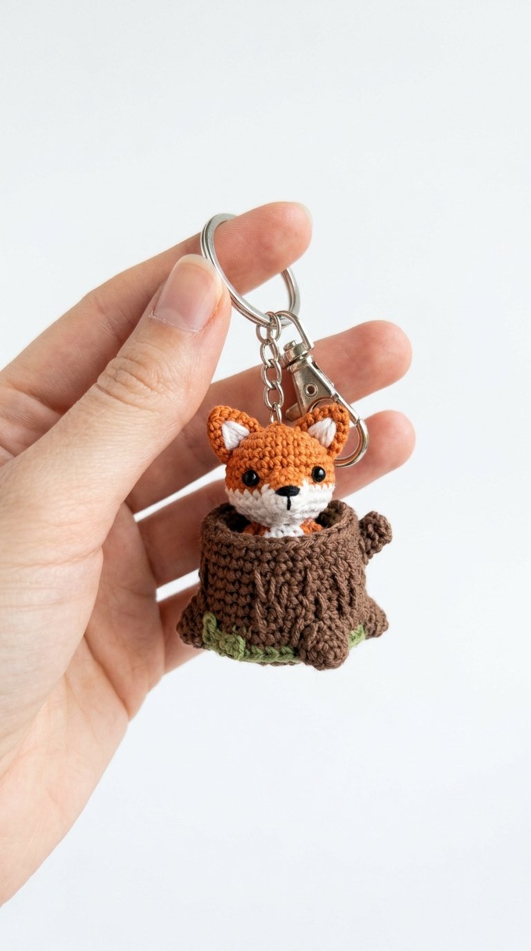 Fox Crochet Keychain In Hand - Easy Crochet