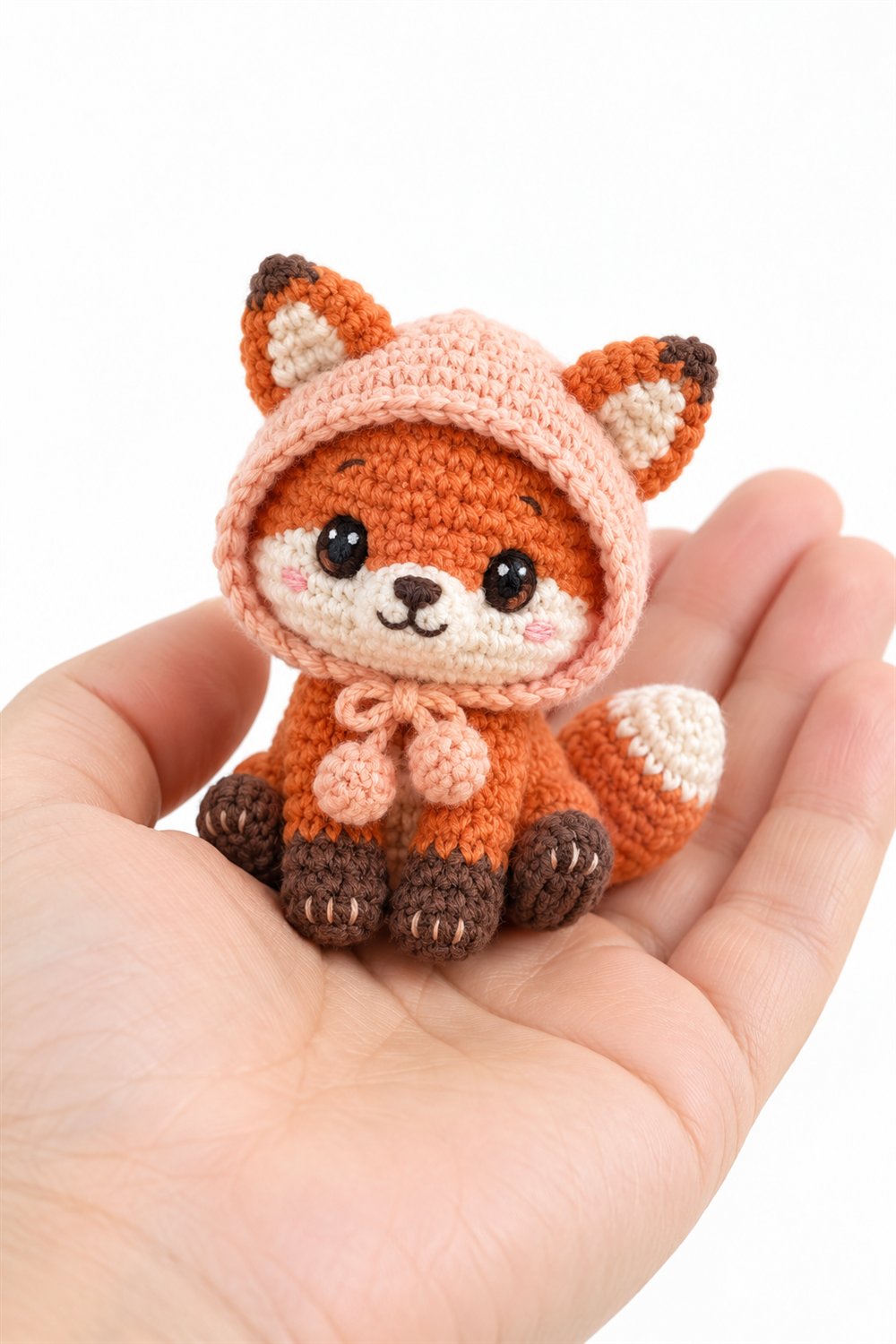 Fox Cub Wearing A Peach Hood - PDF Pattern
