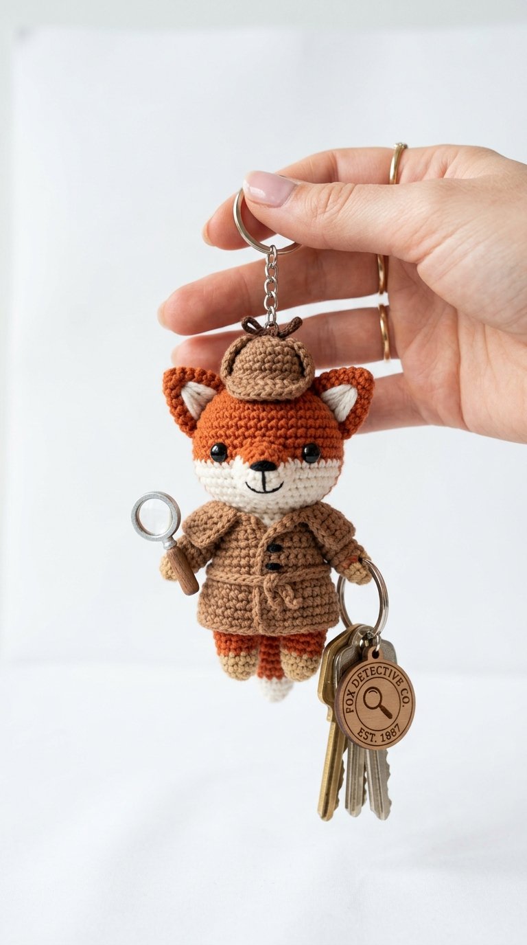 Fox Detective Crochet Keychain Crochet Guide
